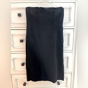 J. Crew black strapless dress with ruffles